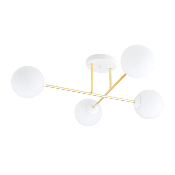 Magnum 4-light ceiling light white, opal glass