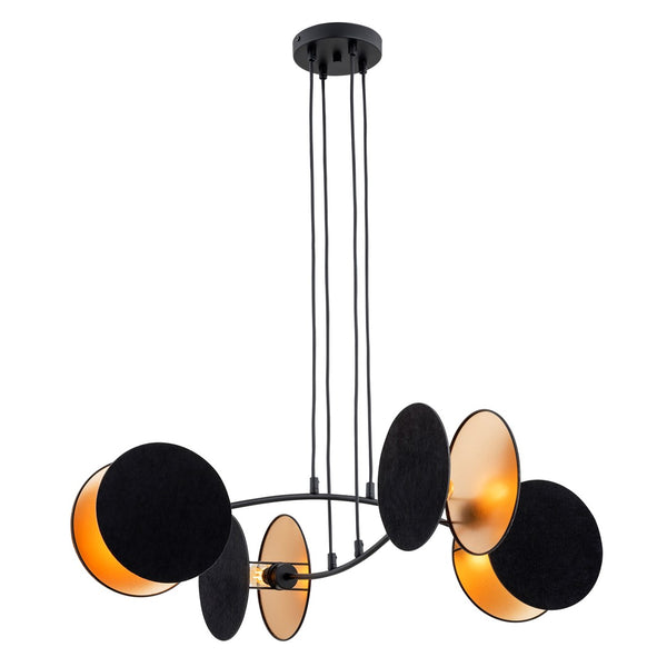 4-light black and gold pendant light