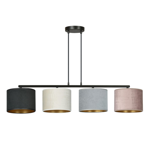 Hilde 4-light pendant lamp, black, mix