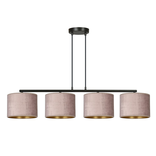 Hilde 4-light pendant lamp, black and pink