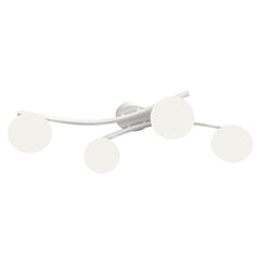 Opus 4-light ceiling light, white, opal glass