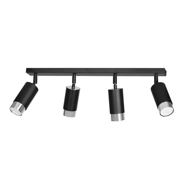 Hiro 4-light ceiling light, black and chrome