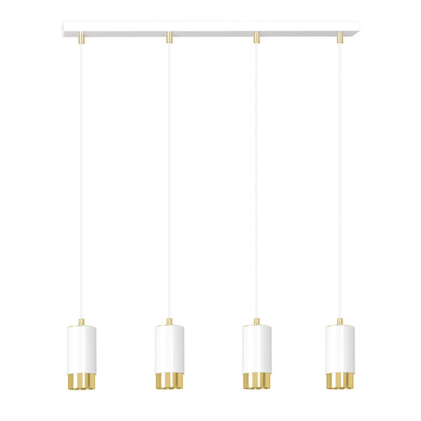 Fumiko 4-light pendant lamp, white and gold