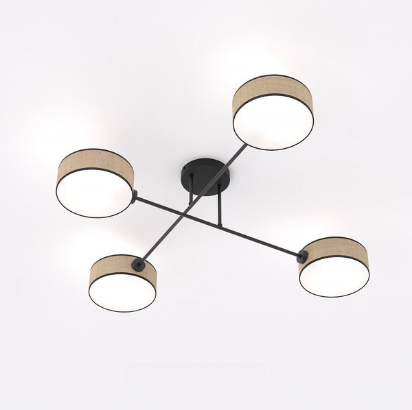 Maga 4-light ceiling lamp, rattan