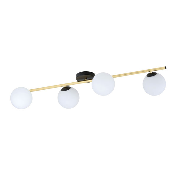 Splendi 4-light ceiling light black, opal glass