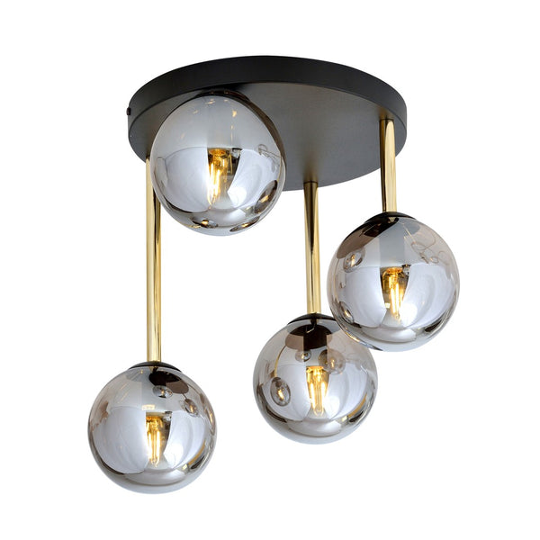 Dolce 4-light ceiling light black, graphite glass