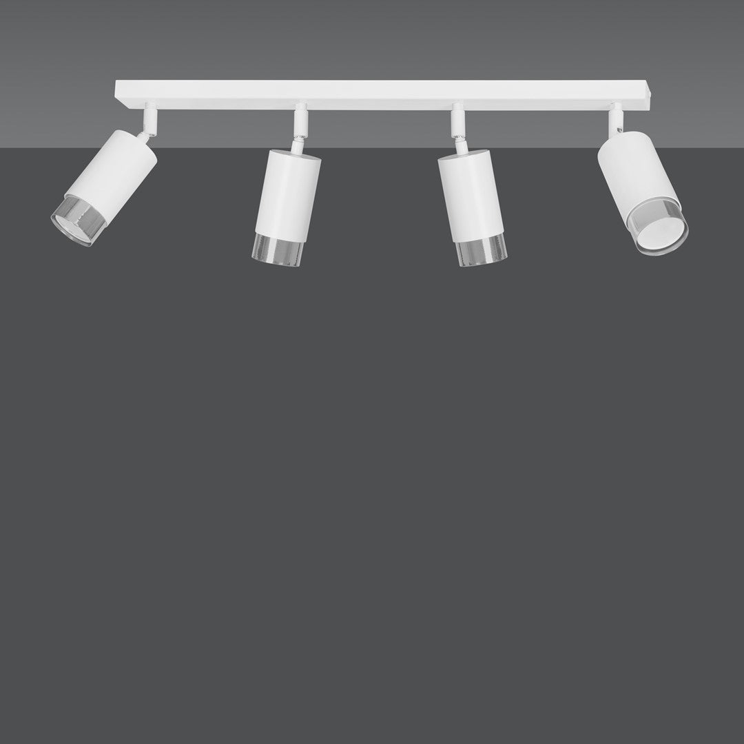 Hiro 4-light ceiling lamp white and chrome
