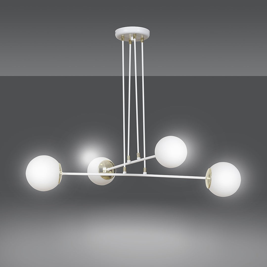 Ognis 4-light white pendant light