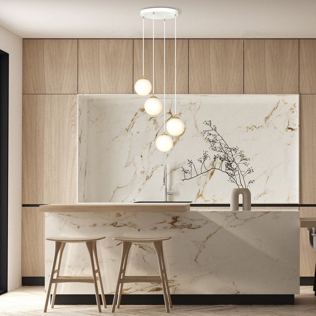 Royal 4-light white pendant light
