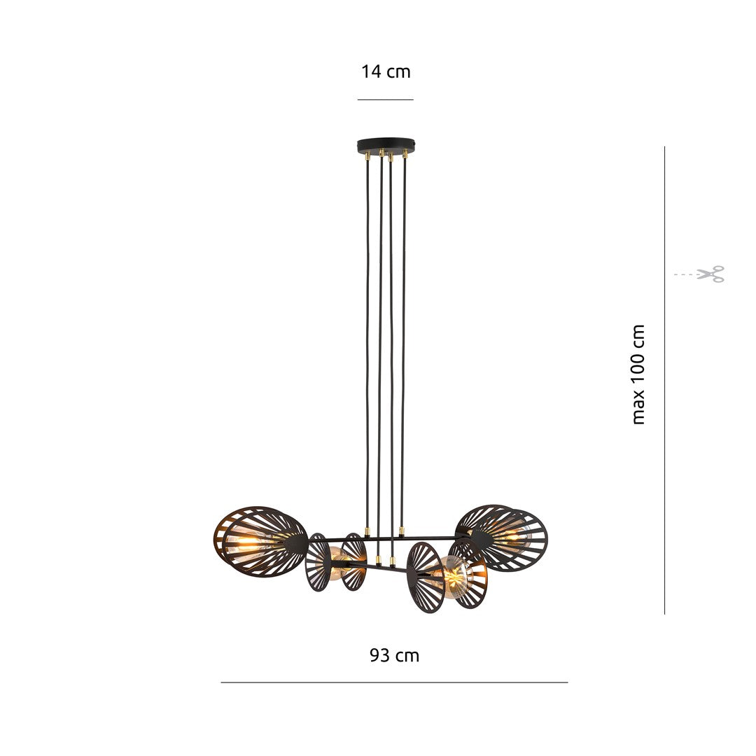 Playa 4-light black pendant light