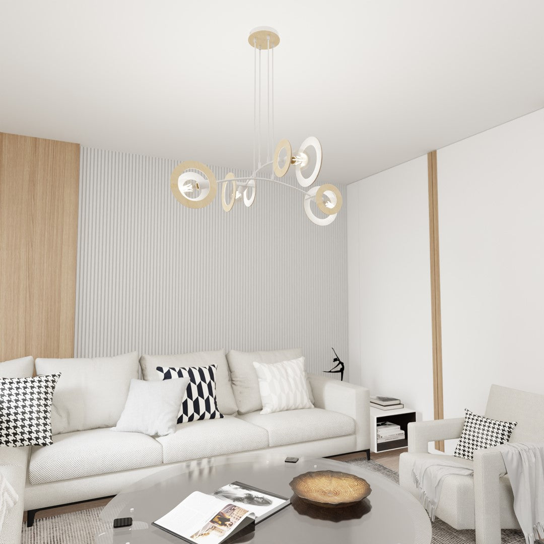 Skiva 4-light white pendant light