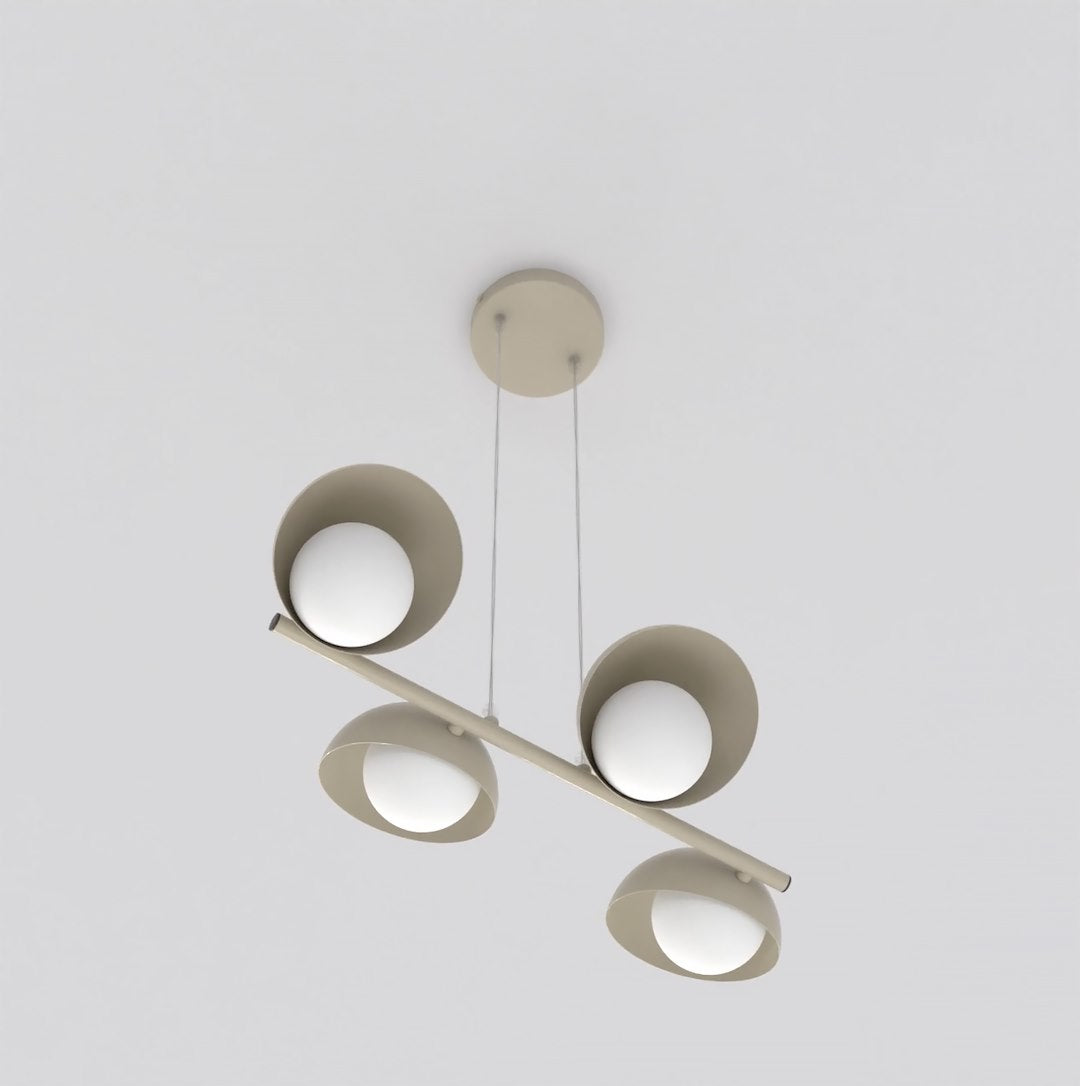 4-light mocha boom pendant light