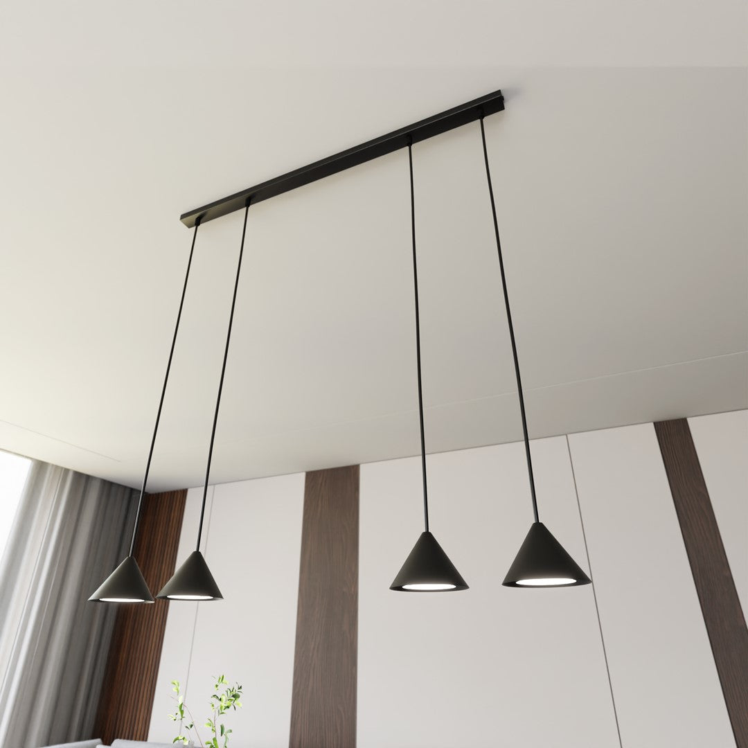 Elit 4-light black pendant light
