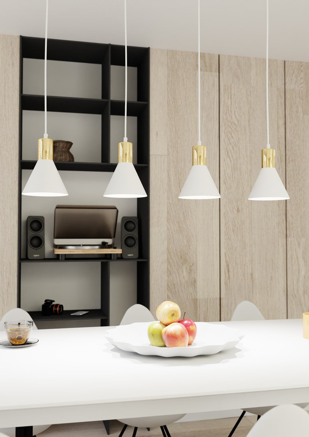 White rose pendant light