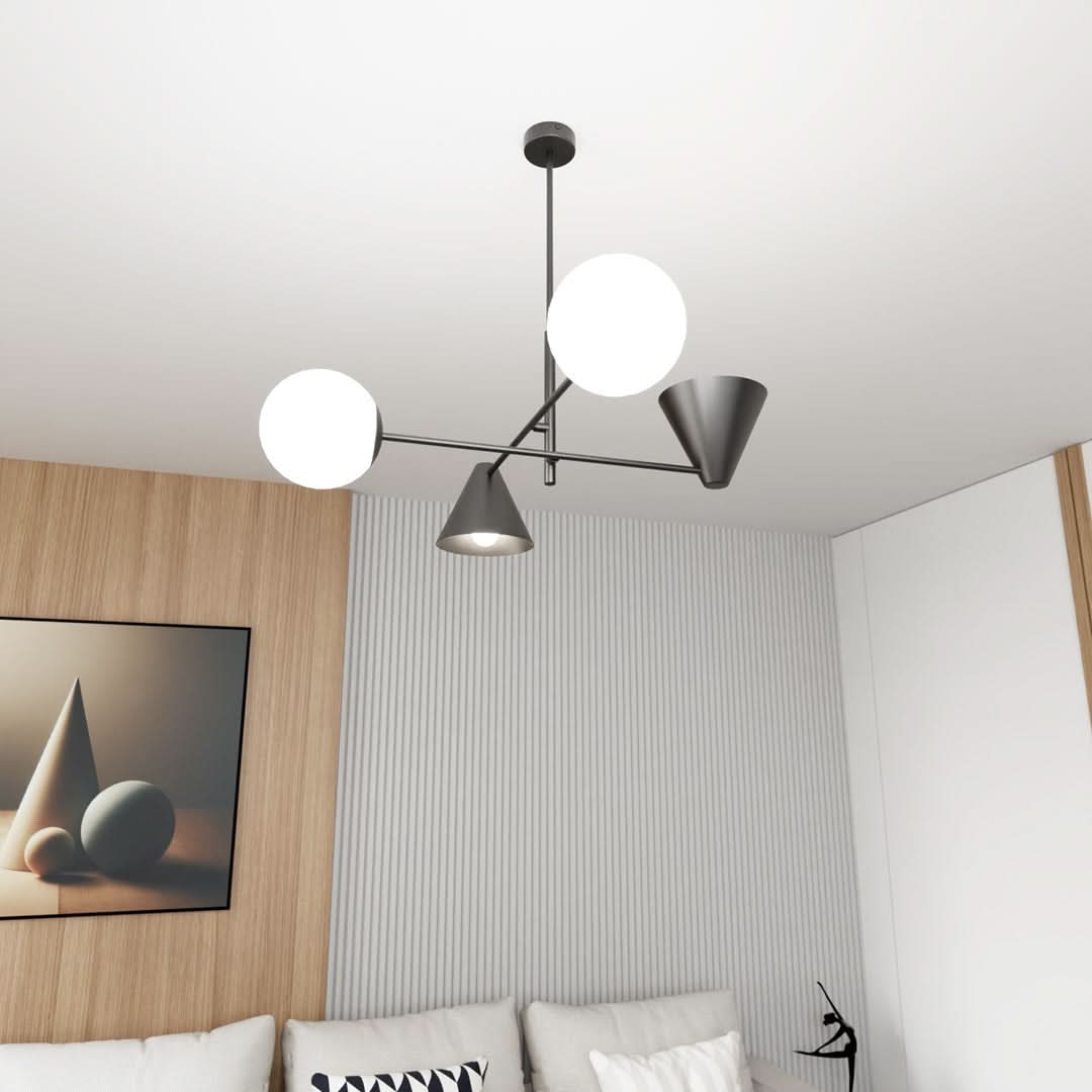 Hermes 4-light black pendant light