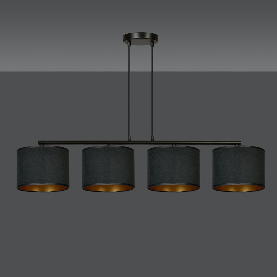 Hilde 4-light black pendant light