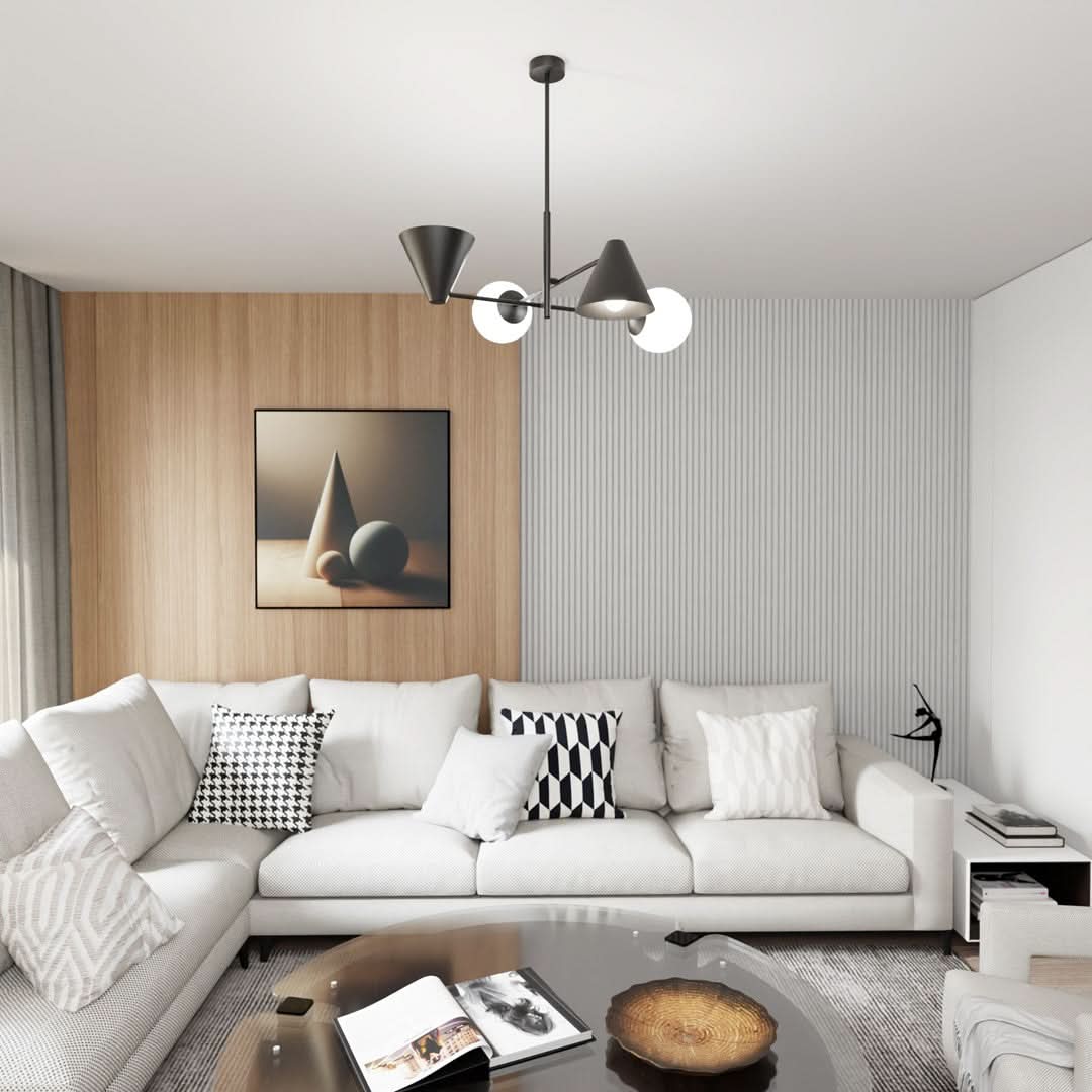 Hermes 4-light black pendant light