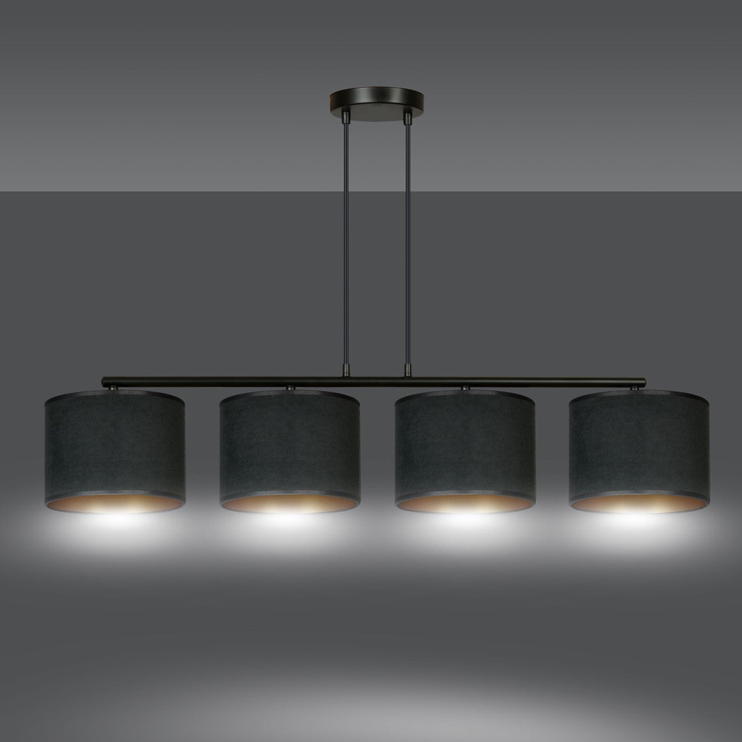 Hilde 4-light black pendant light