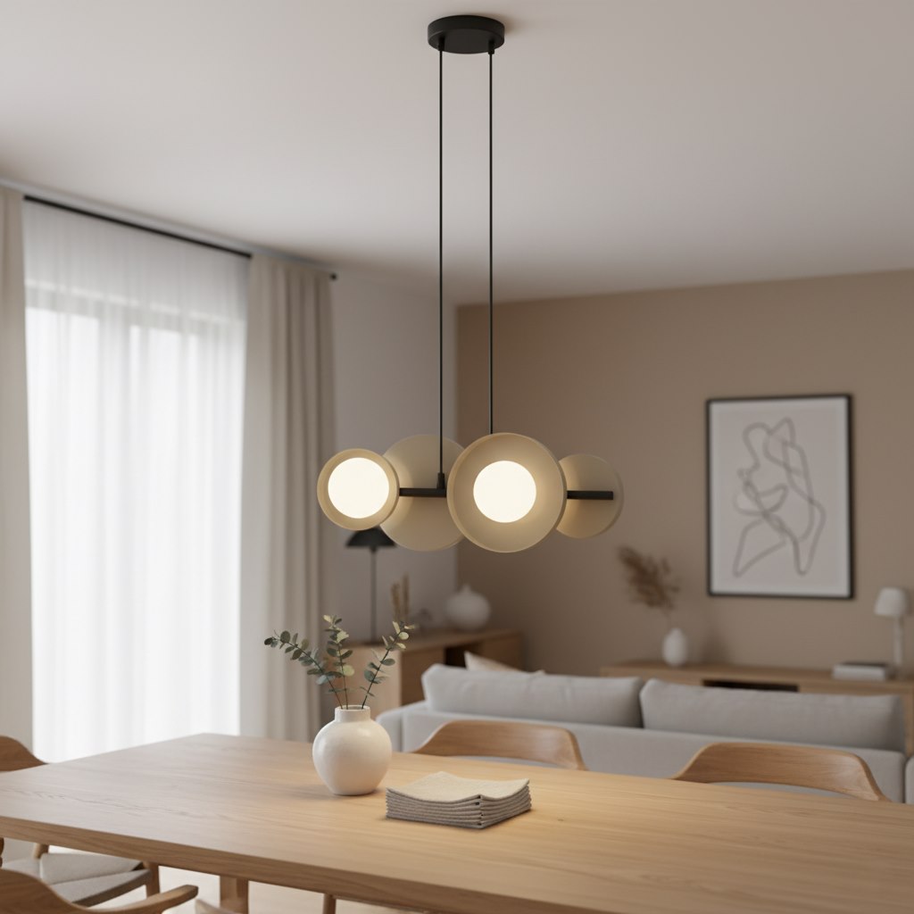 4-light black chandelier