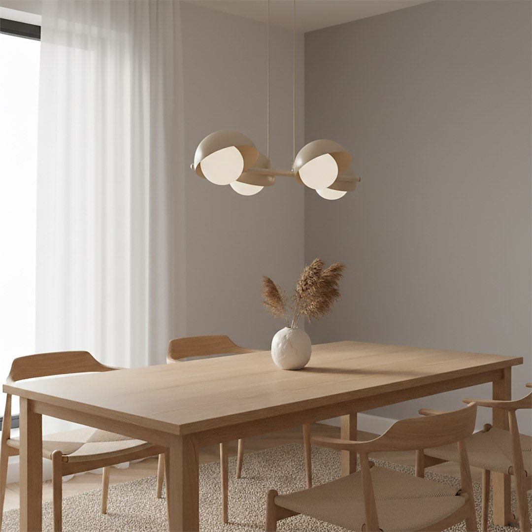 4-light mocha boom pendant light