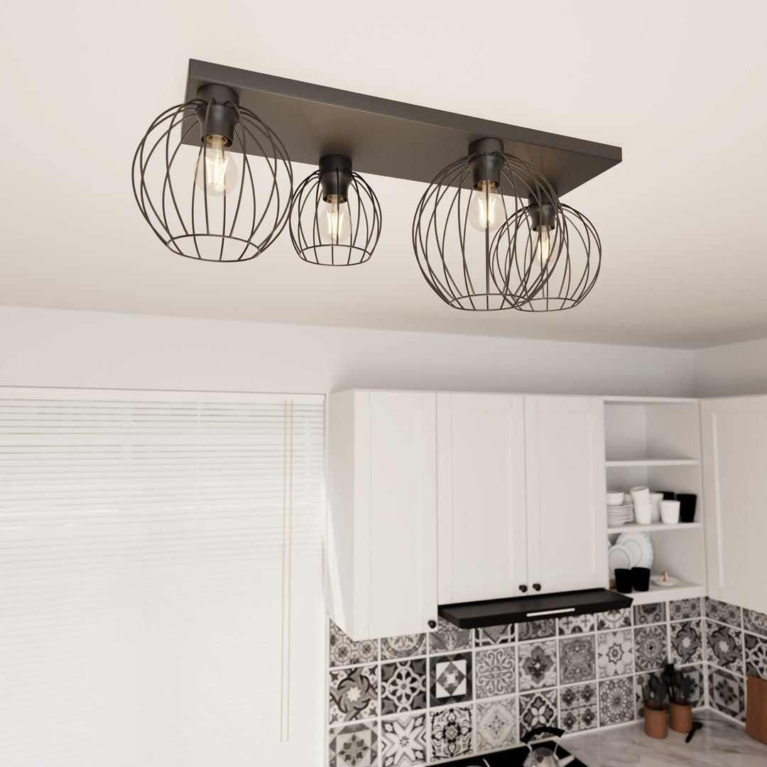 Nest 4-light black pendant light