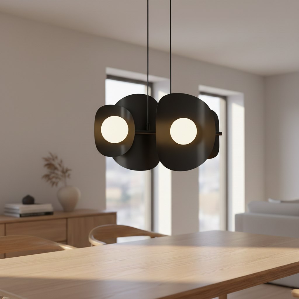 4-light black pendant light