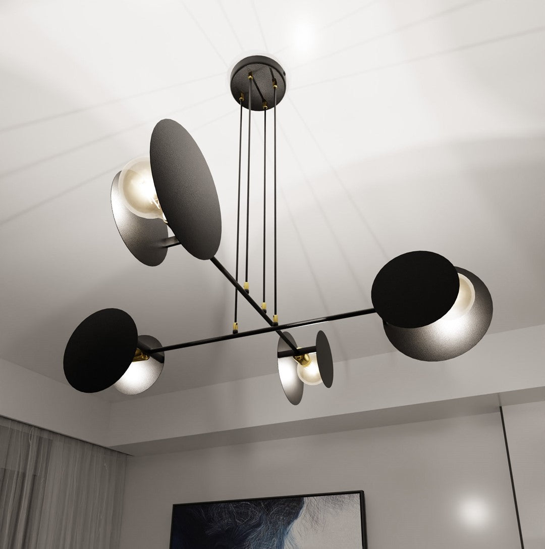 4-light black pendant light