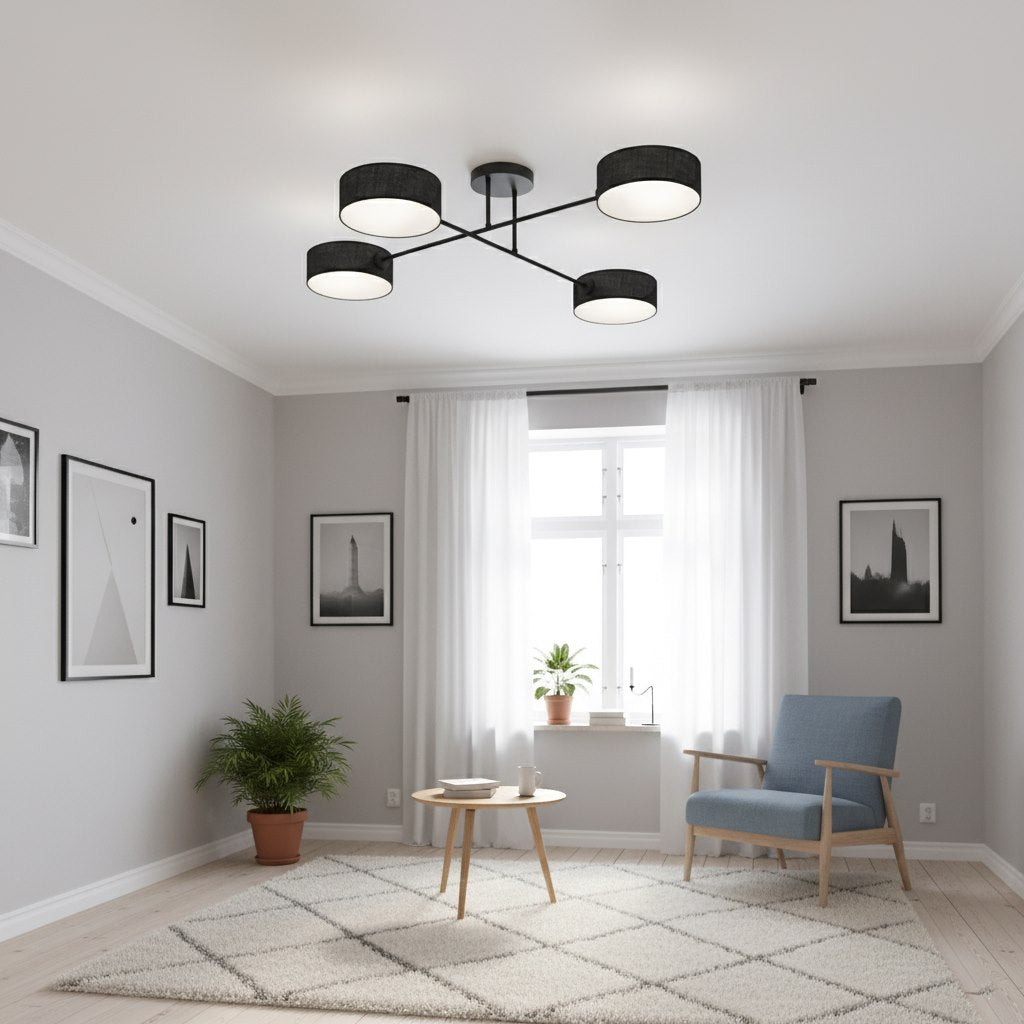 Maga 4-light black ceiling light