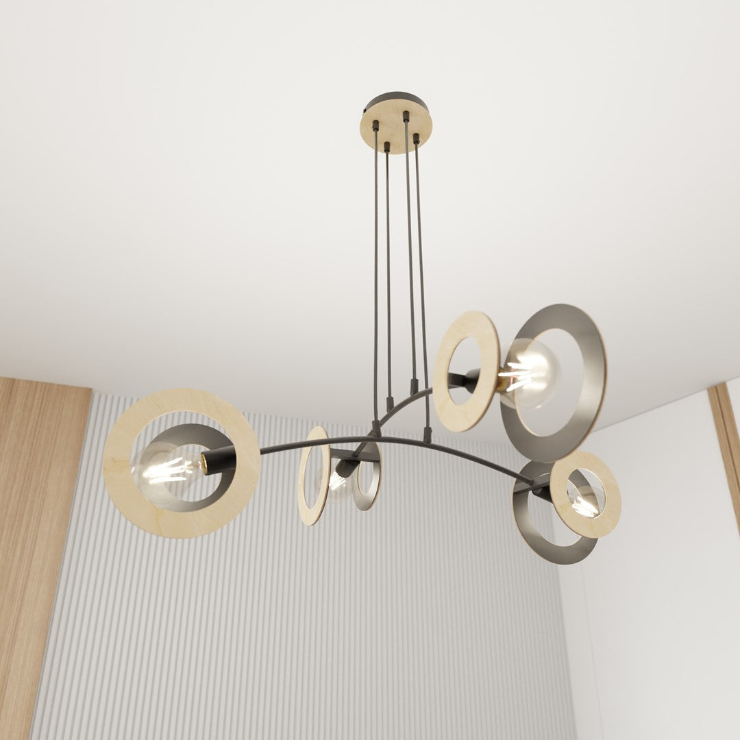 4-light black pendant lamp