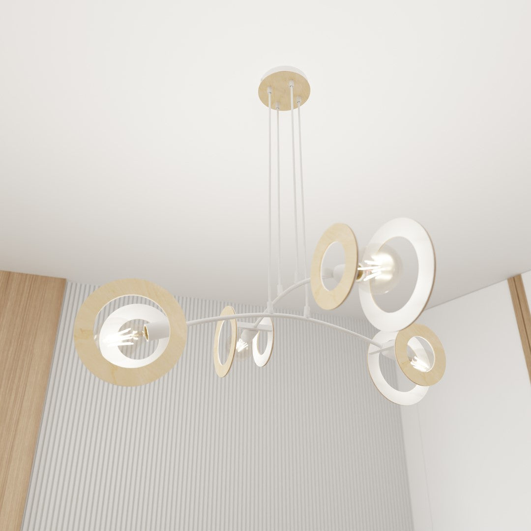 Skiva 4-light white pendant light