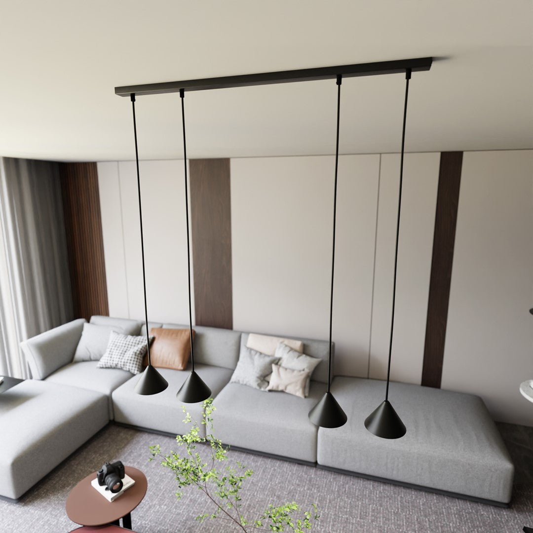 Elit 4-light black pendant light