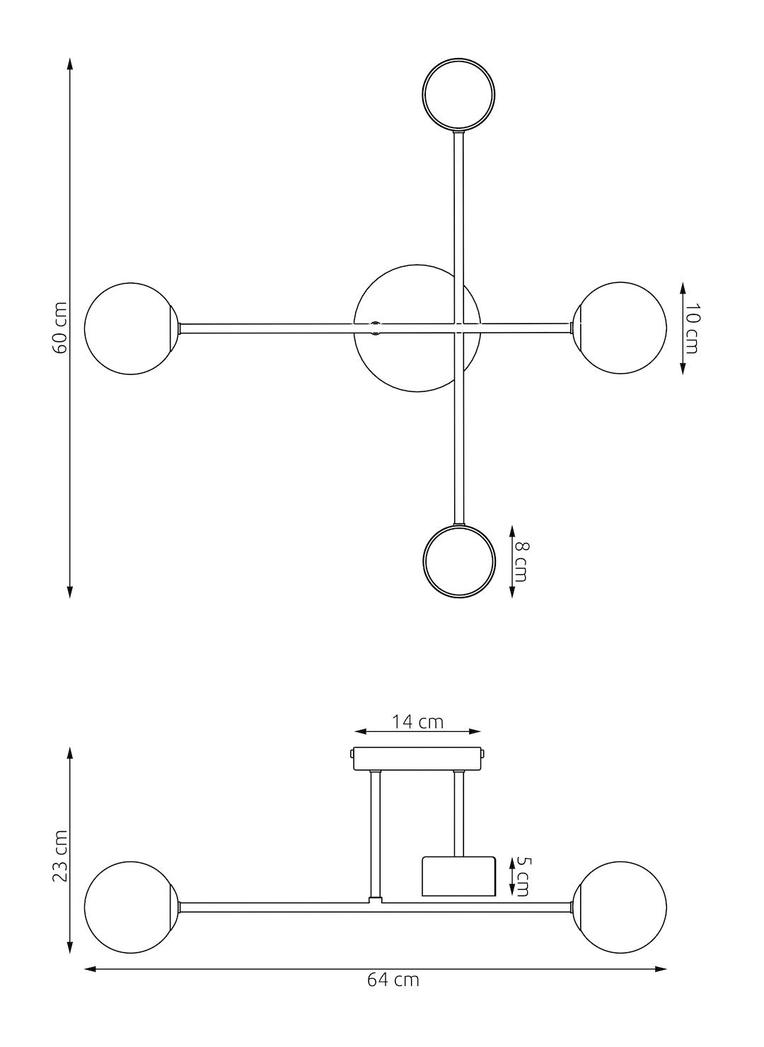 Holon grey ceiling light