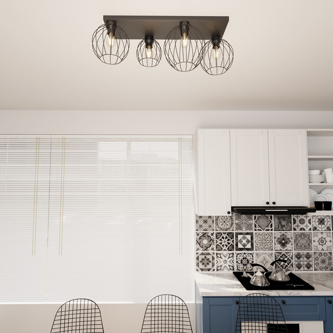 Nest 4-light black pendant light