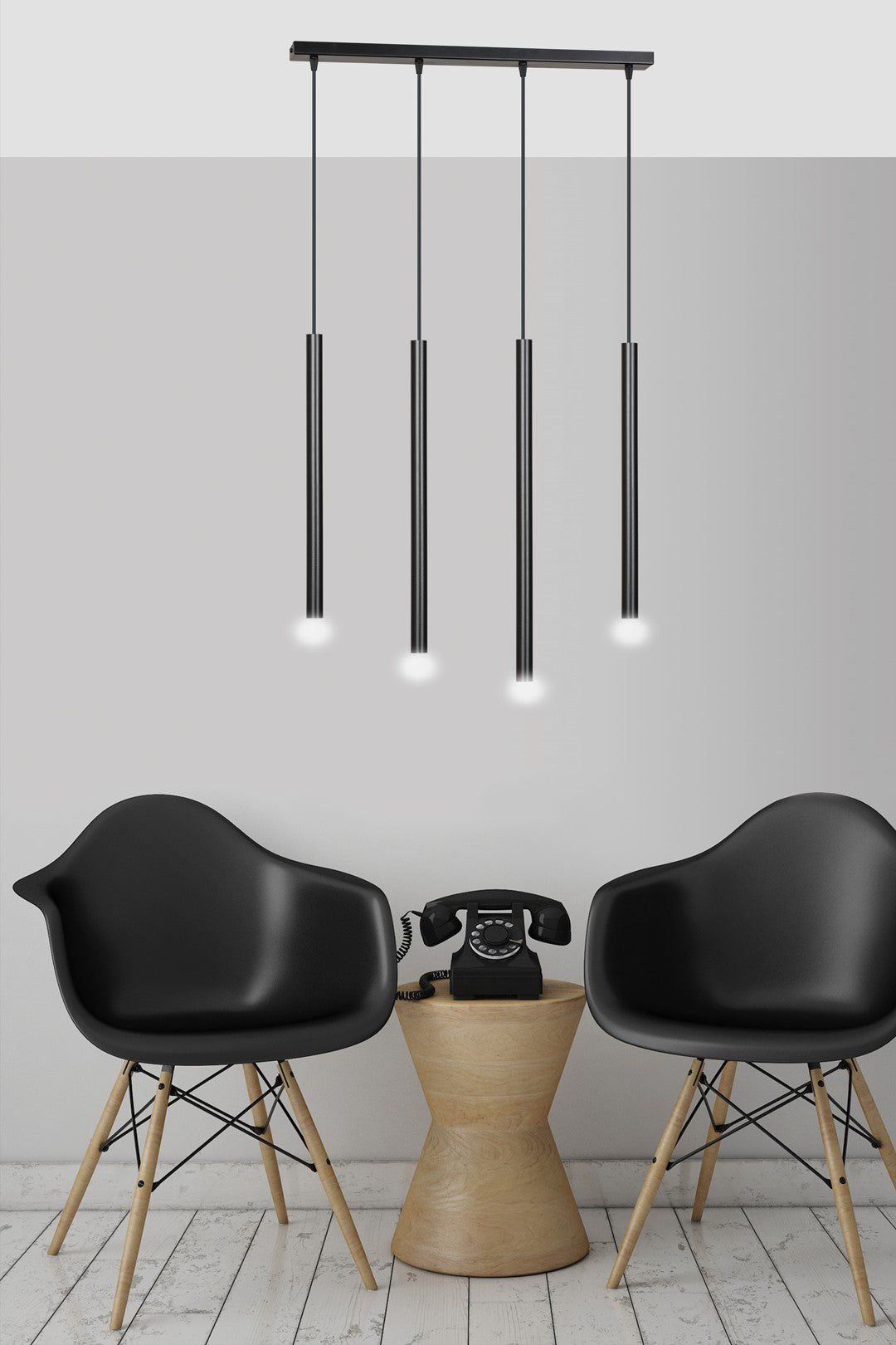 Selter 4-light black pendant light