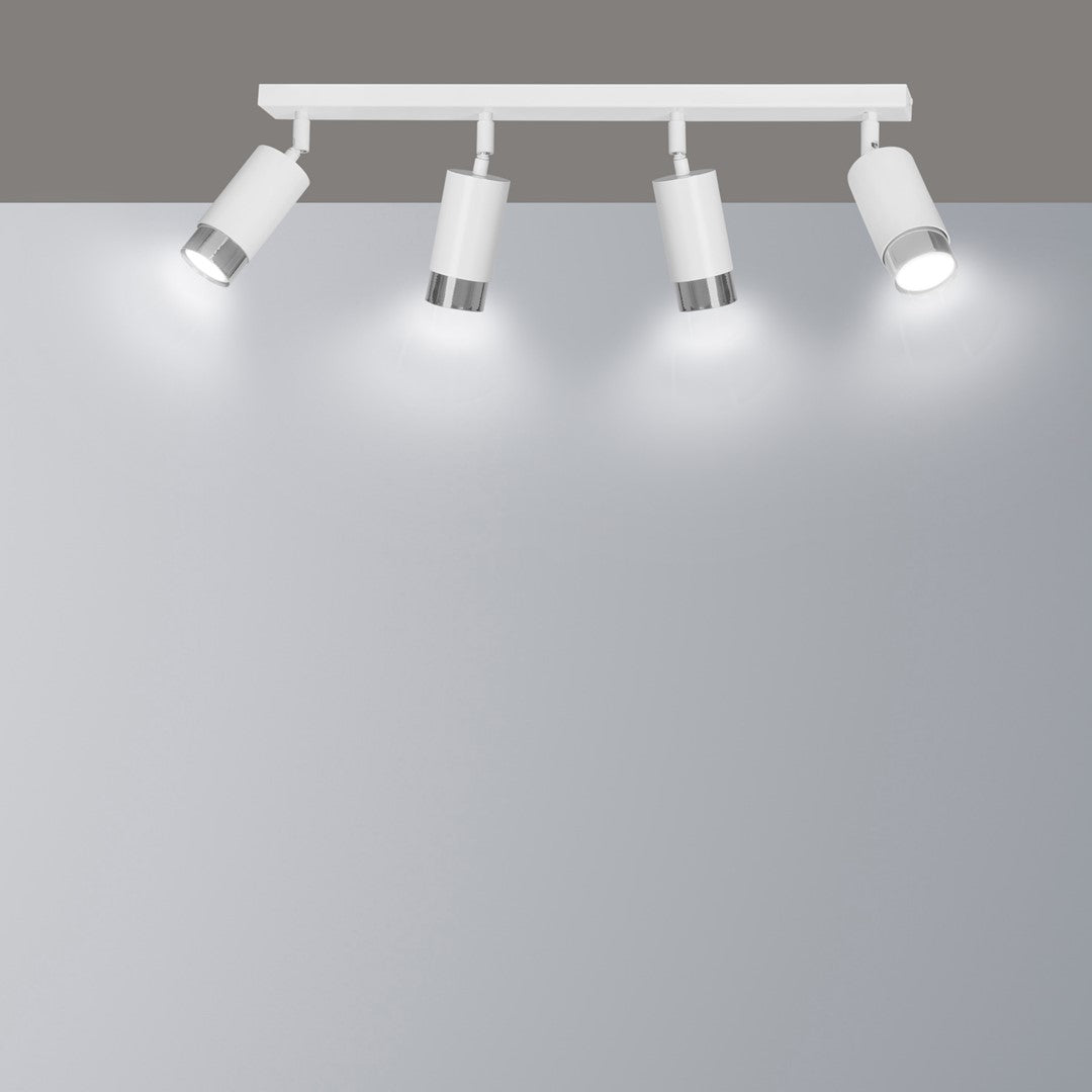 Hiro 4-light ceiling lamp white and chrome