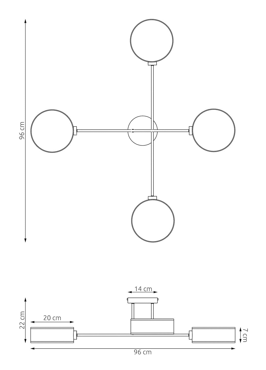 Maga 4-light black ceiling light