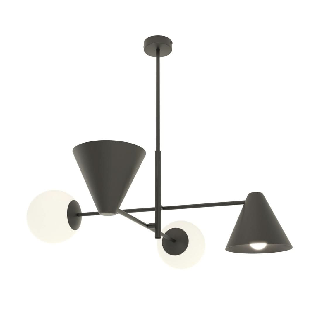 Hermes 4-light black pendant light