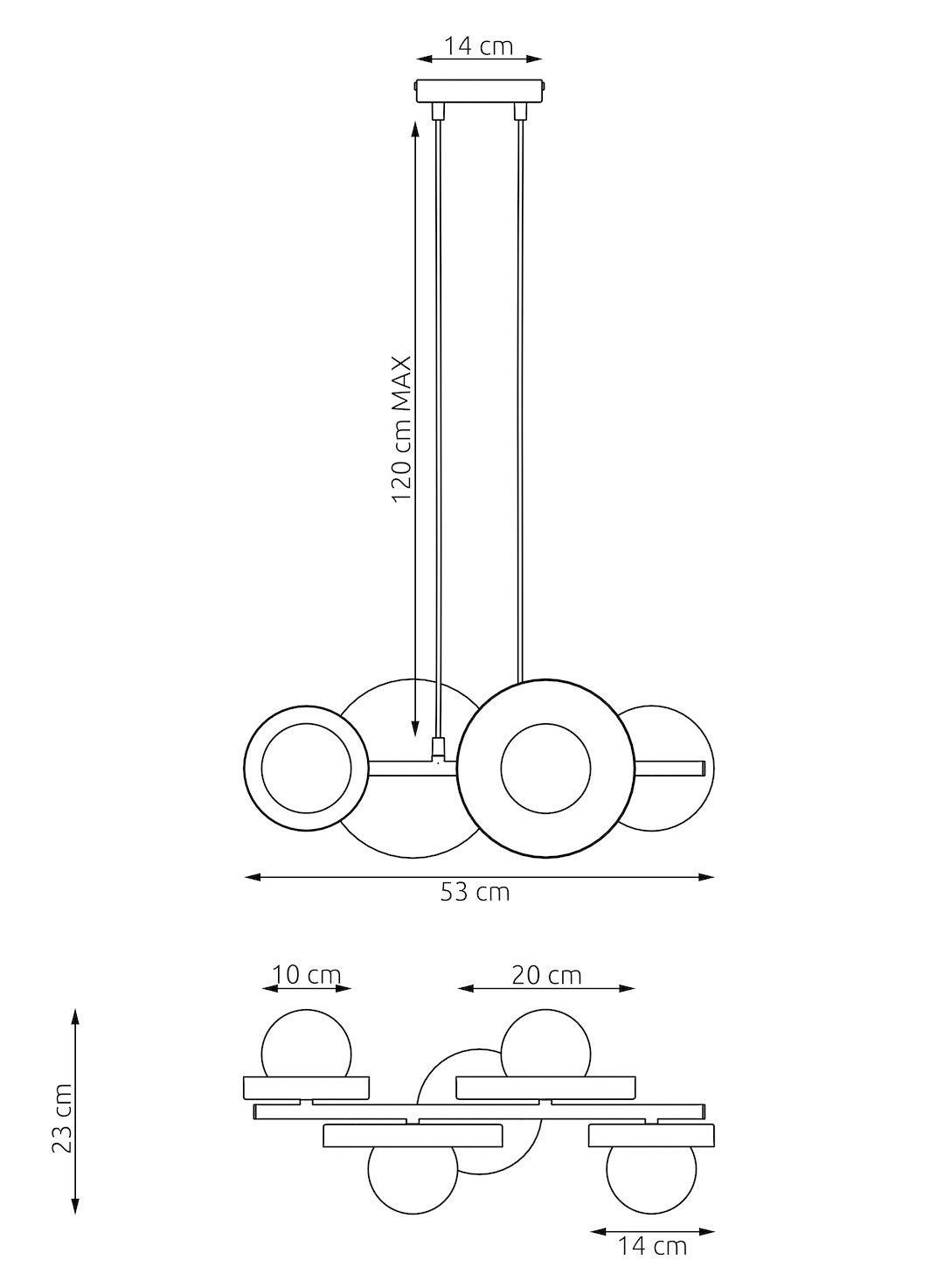 4-light black chandelier