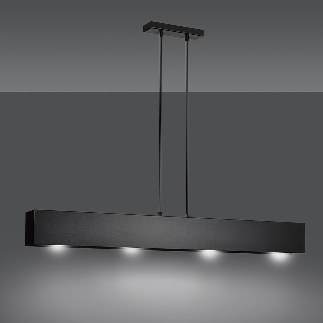Gentor 4-light black pendant light