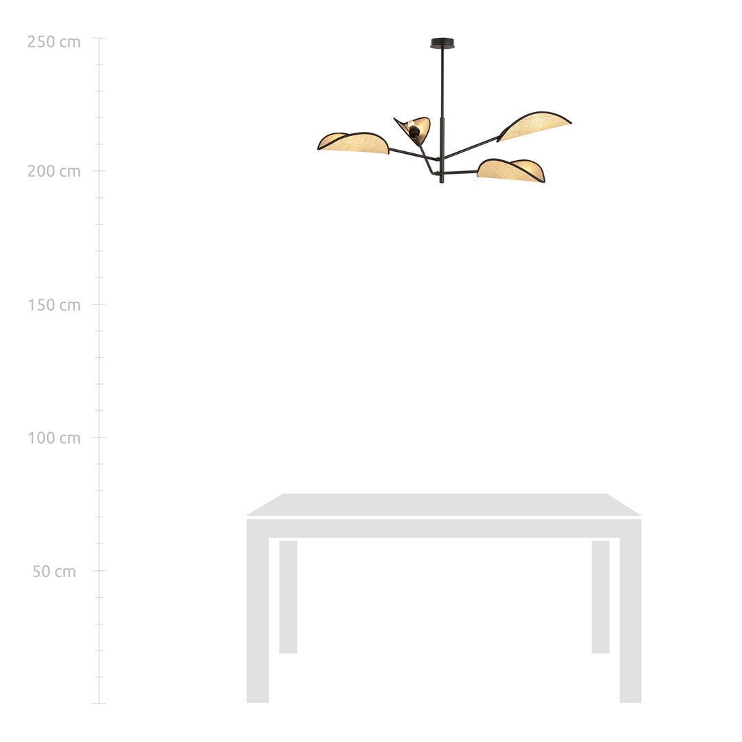 Vene 4-light black pendant light