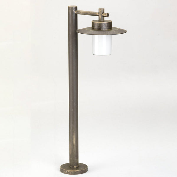 Borne lumineuse d'extérieur Style en verre, marron et blanc, hauteur 88,5 cm, IP44