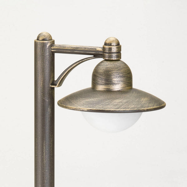 Borne lumineuse d'extérieur Carla en verre, marron et blanc, hauteur 90 cm, IP44