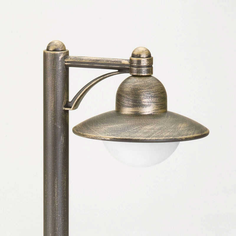Borne lumineuse d'extérieur Carla en verre, marron et blanc, hauteur 90 cm, IP44