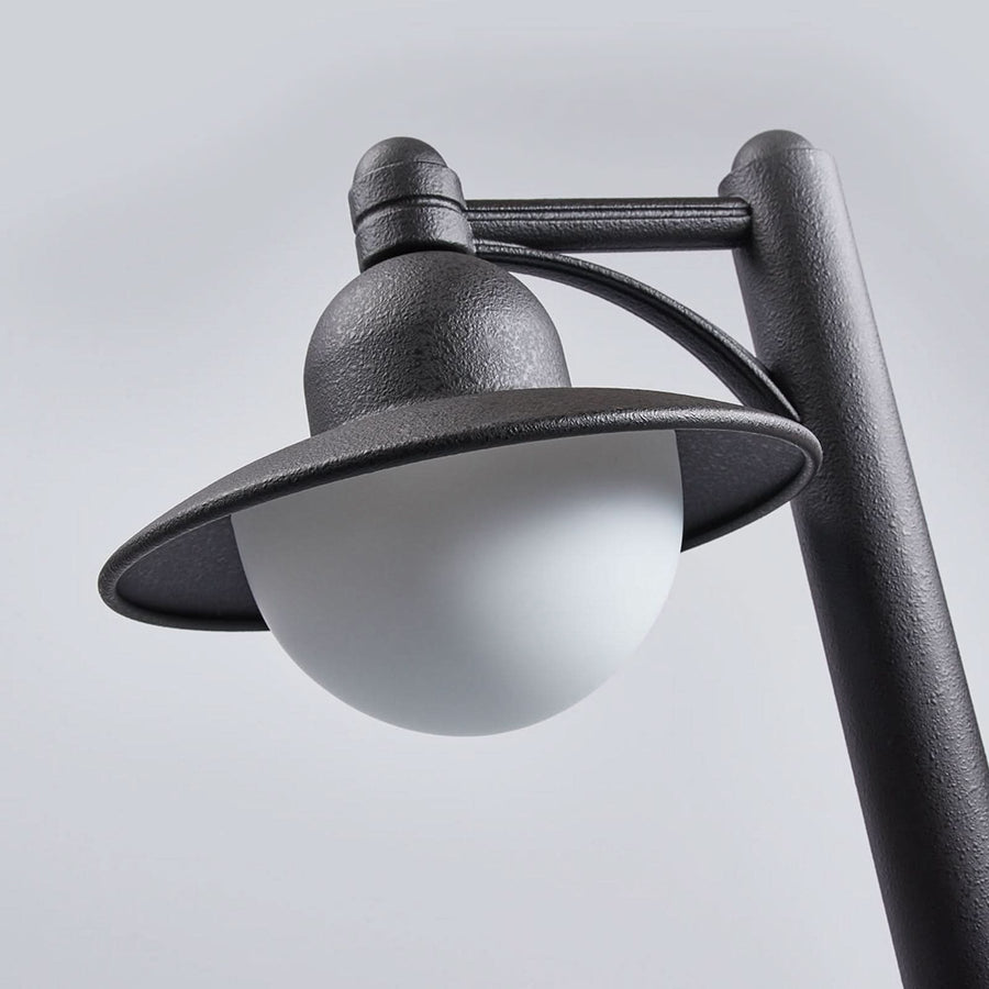 Borne lumineuse d'extérieur Yarai en aluminium, noir et blanc, hauteur 90 cm, IP44