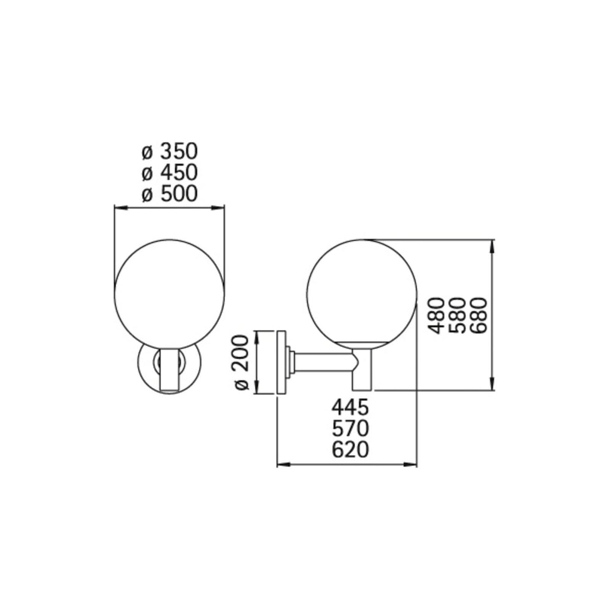 Applique d'extérieur en aluminium, noir et blanc, Ø 35 cm, IP44
