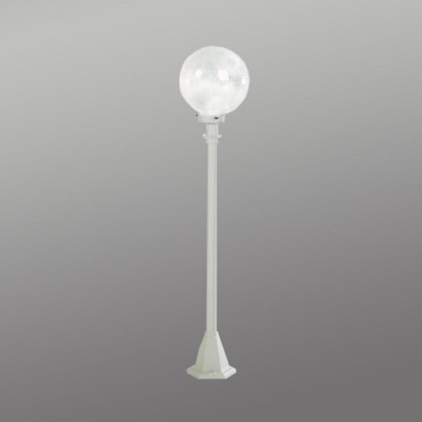 Borne lumineuse d'extérieur en verre, blanc et transparent, hauteur 120 cm, IP44