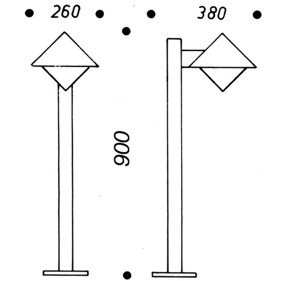 Borne lumineuse d'extérieur 202 en verre, hauteur 90 cm, IP44