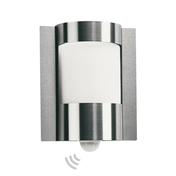 Applique d'extérieur 437 en verre, acier inoxydable et blanc, hauteur 30,5 cm, IP44