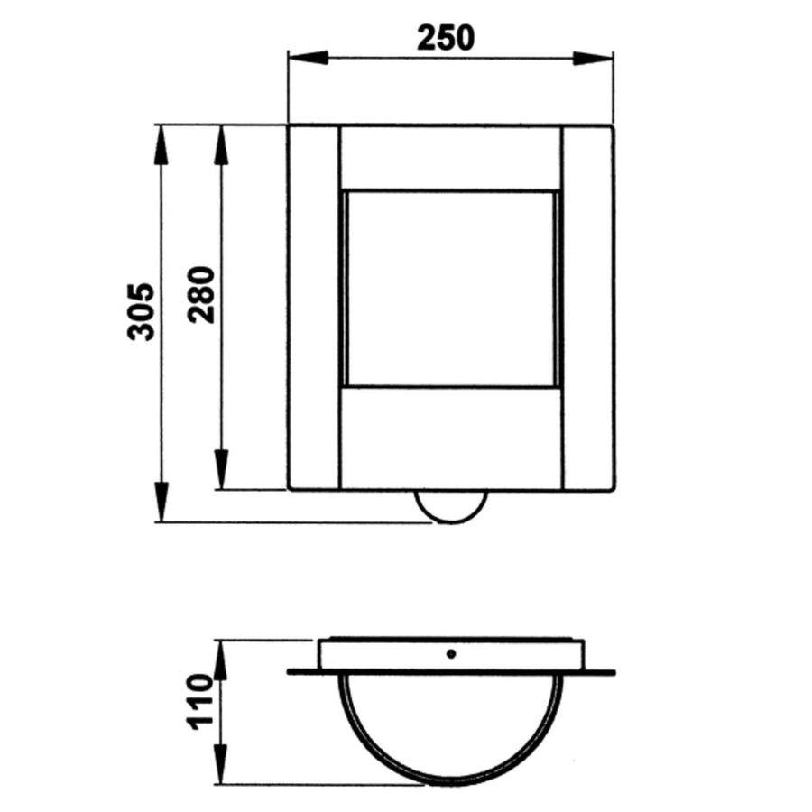 Applique d'extérieur 437 en verre, acier inoxydable et blanc, hauteur 30,5 cm, IP44
