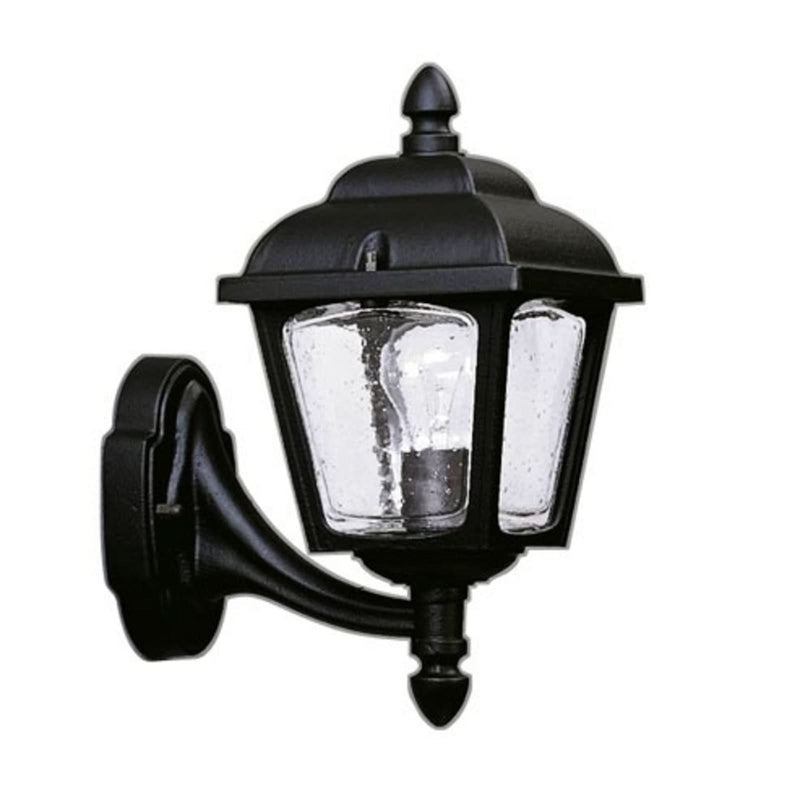 Applique d'extérieur Rustique 719 en verre, noir, hauteur 35 cm, IP44